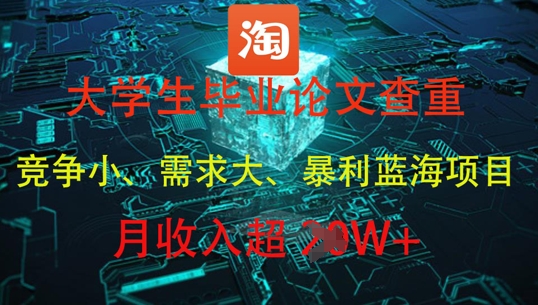 大学生毕业论文查重，暴利蓝海项目，月收入过1W+-简创项目网