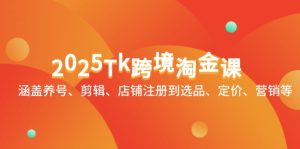 2025Tk跨境淘金课：涵盖养号、剪辑、店铺注册到选品、定价、营销等-简创项目网