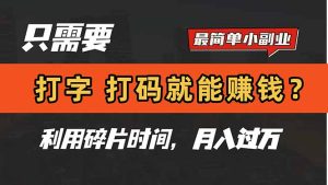 只需要打字，打码，就能赚钱？简单的赚钱小副业，利用碎片时间，月入过万-简创项目网