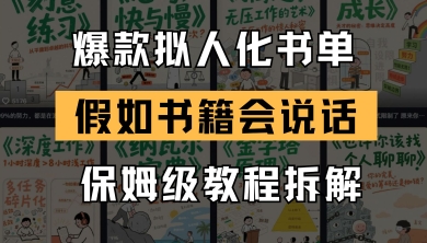 最新爆款拟人化书单玩法，假如书籍会说话，保姆级教程-简创项目网