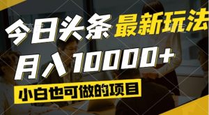 今日头条最新风口,视频掘金,小白也可月入过万,可以矩阵操作-简创项目网