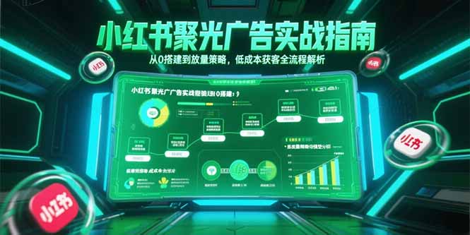 小红书聚光广告实战指南，从0搭建到放量策略，低成本获客全流程解析-简创项目网