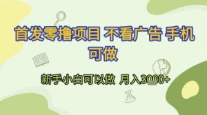首发零撸项目 不看广告 手机可做 新手小白可以做  月入3k+【揭秘】-简创项目网