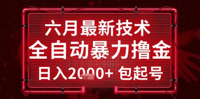 六月最新技术全自动暴力撸金，稳定日入2k+包起号，长期稳定【揭秘】-简创项目网