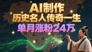 暴力起号！用AI制作历史名人传奇一生，单月涨粉24万，涨粉+变现赛道黑马来了-简创项目网