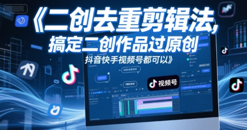 短视频二创去重剪辑法，搞定二创作品过原创，抖音快手视频号都可以-简创项目网