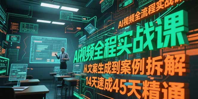 AI视频全流程实战课，从文案生成到案例拆解，14天速成45天精通-简创项目网