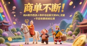 商单不断！纯AI制作西游人物羊毛毡版文旅MV，流量+节目效果统统拉满-简创项目网