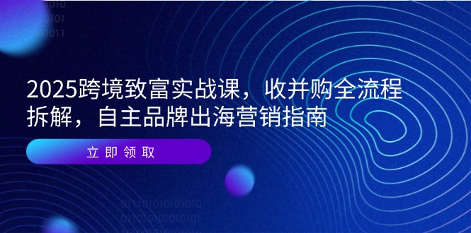 2025跨境致富实战课，收并购全流程拆解，自主品牌出海营销指南-简创项目网