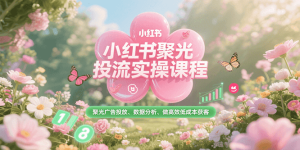 小红书聚光投流实操课程,聚光广告投放、数据分析、做高效低成本获客-简创项目网