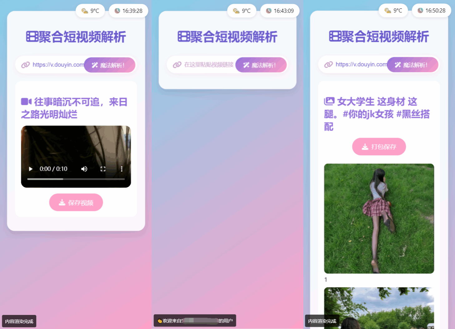 全新二次元聚合短视频解析去水印系统源码 自适应双端-简创项目网
