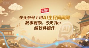 在头条号上用AI生民间故事视频，5天1k+，纯软件操作-简创项目网