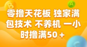 零撸天花板，独家满包技术，不用养机，一小时撸满50+，收益稳定【揭秘】-简创项目网