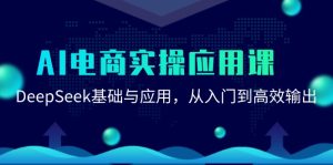AI电商实操应用课：DeepSeek基础与应用，从入门到高效输出-简创项目网