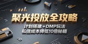 2025小红书聚光投放全攻略，计划搭建+DMP玩法，私信成本降低10倍秘籍-简创项目网