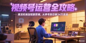 2025视频号运营全攻略,推流机制加短剧剪辑,从养号到日销34万实战-简创项目网