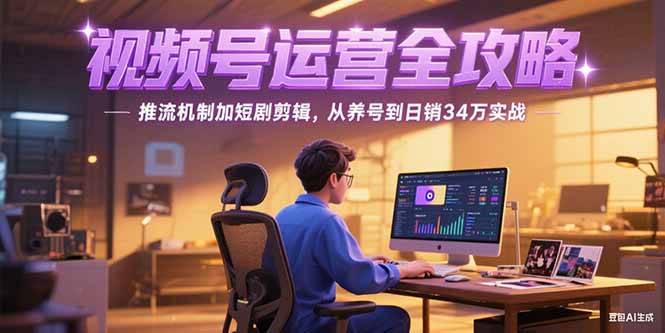 2025视频号运营全攻略，推流机制加短剧剪辑，从养号到日销34万实战-简创项目网