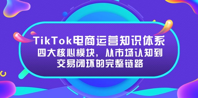 TikTok电商运营知识体系：四大核心模块，从市场认知到交易闭环的完整链路-简创项目网