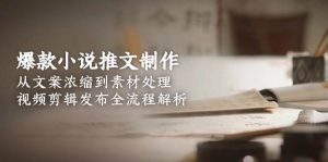 爆款小说推文制作，从文案浓缩到素材处理，视频剪辑发布全流程解析-简创项目网