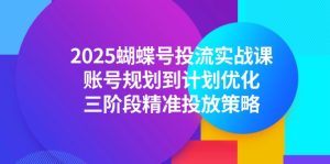 2025蝴蝶号投流实战课，账号规划到计划优化，三阶段精准投放策略-简创项目网