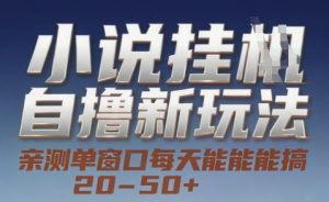 小说自撸新玩法 — 亲测单窗口每天能搞 20-50+，支持矩阵化批量操作【揭秘】-简创项目网