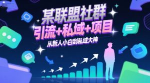 某联盟社群,引流+私域+项目,从新人小白到私域大神-简创项目网