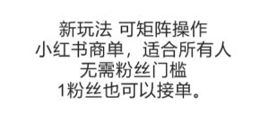 可矩阵操作,小红书商单新玩法,适合所有人,无需粉丝门槛,1粉丝也可以接单-简创项目网