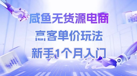 咸鱼无货源电商，高客单价玩法，新手1个月入门-简创项目网