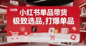 小红书单品带货,极致选品,打爆单品-简创项目网