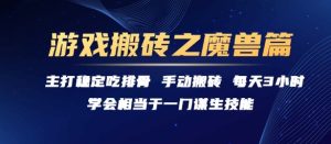 游戏搬砖之魔兽篇，稳定吃排骨每天3小时【揭秘】-简创项目网