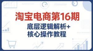 淘宝电商第16期，底层逻辑解析+核心操作教程，运营、推广提升能力的必学课程+配套资料-简创项目网
