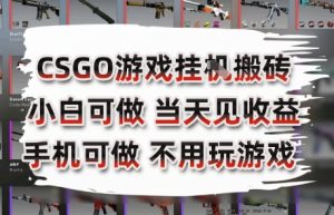 CSGO游戏挂G搬砖,小白纯手机即可操作,不用电脑打游戏,日入3张+,副业网创项目【揭秘】-简创项目网