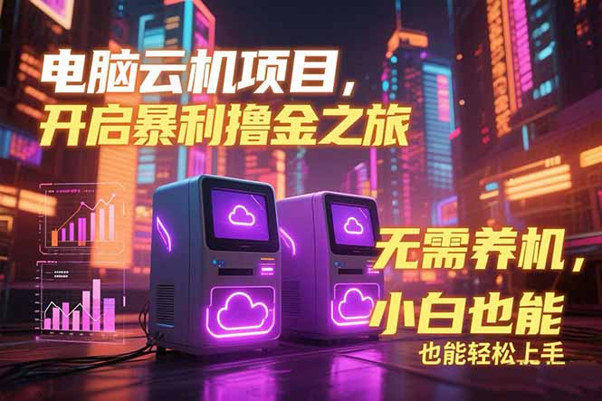 电脑云机项目 暴力撸金玩法，不需要养机 配置没有要求 单机100个窗口一…-简创项目网