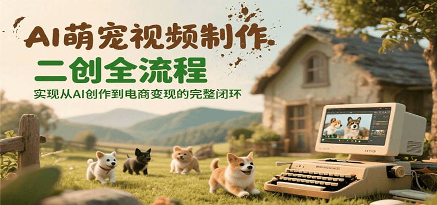 AI萌宠视频制作二创全流程，实现从AI创作到电商变现的完整闭环-简创项目网