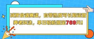 减肥食谱赛道,自带热度可长期运营,养老玩法,单日轻松搞定769-简创项目网