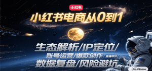 小红书电商从0到1：生态解析/IP定位/ 账号运营/爆款创作/直播带货/数据复盘/风险避坑-简创项目网