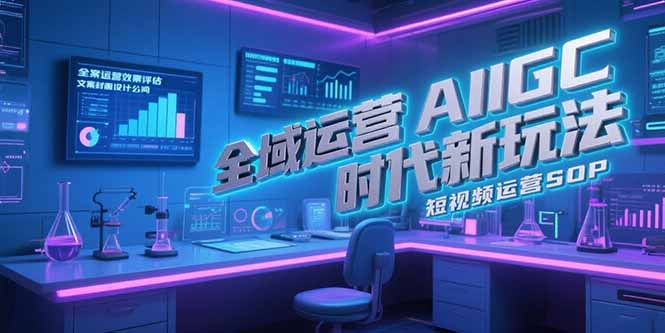 全域运营AIGC时代新玩法，文案封面设计公式，短视频运营SOP-简创项目网