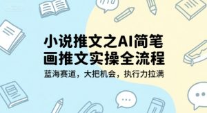 小说推文之AI简笔画推文实操全流程，蓝海赛道，大把机会，执行力拉满-简创项目网