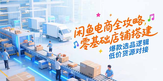 闲鱼电商全攻略，零基础店铺搭建，爆款选品逻辑，低价货源对接-简创项目网