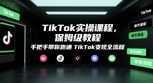 TikTok实操课程，保姆级教程，手把手带你跑通TikTok变现全流程-简创项目网
