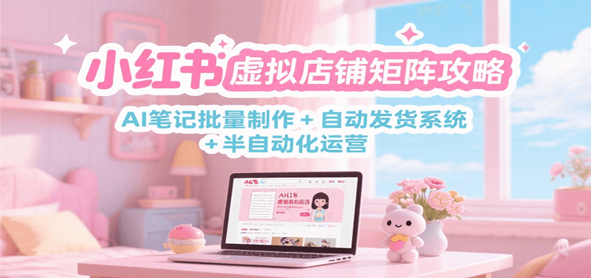 小红书虚拟店铺矩阵攻略：AI笔记批量制作 + 自动发货系统 + 半自动化运营-简创项目网
