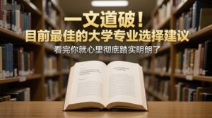 付费文章：一文道破！目前最佳的大学专业选择建议，看完你就心里彻底踏实明朗了-简创项目网