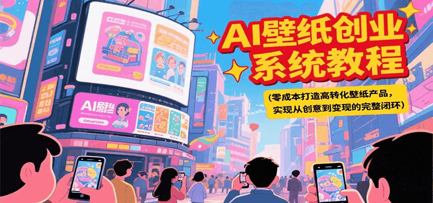 AI壁纸创业系统教程，零成本打造高转化壁纸产品，实现从创意到变现的完整闭环-简创项目网