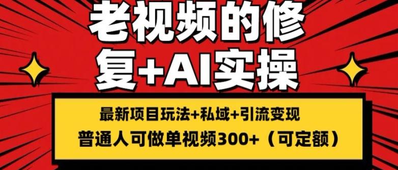 修复老视频的玩法，搬砖+引流的变现(可持久)，单条收益300+【揭秘】-简创项目网