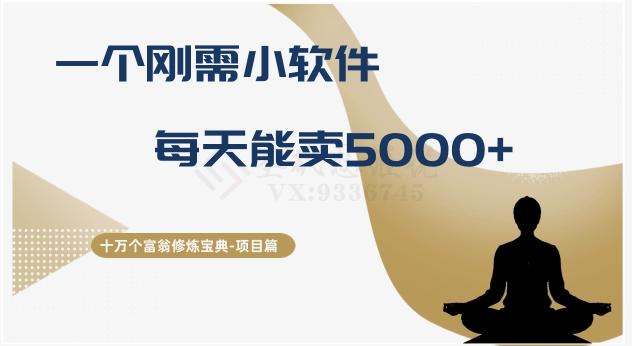 十万个富翁修炼宝典之17.一个刚需小软件，每天能卖5000+-简创项目网