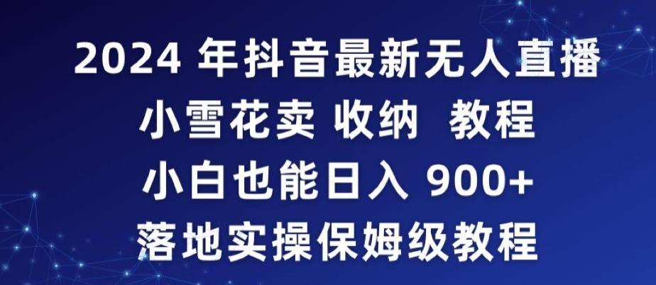 2024年抖音最新无人直播小雪花卖收纳教程，小白也能日入900+落地实操保姆级教程【揭秘】-简创项目网