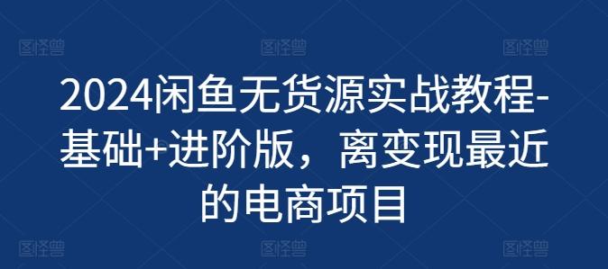 2024闲鱼无货源实战教程-基础+进阶版，离变现最近的电商项目-简创项目网