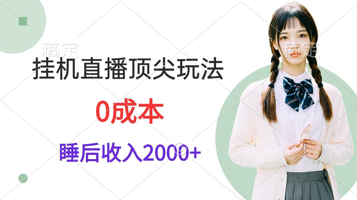 (9715期)挂机直播顶尖玩法，睡后日收入2000+、0成本，视频教学-简创项目网