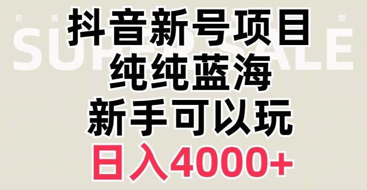 抖音蓝海赛道，必须是新账号，日入4000+【揭秘】-简创项目网