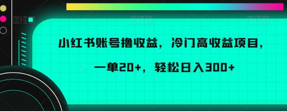 小红书账号撸收益，冷门高收益项目，一单20+，轻松日入300+【揭秘】-简创项目网